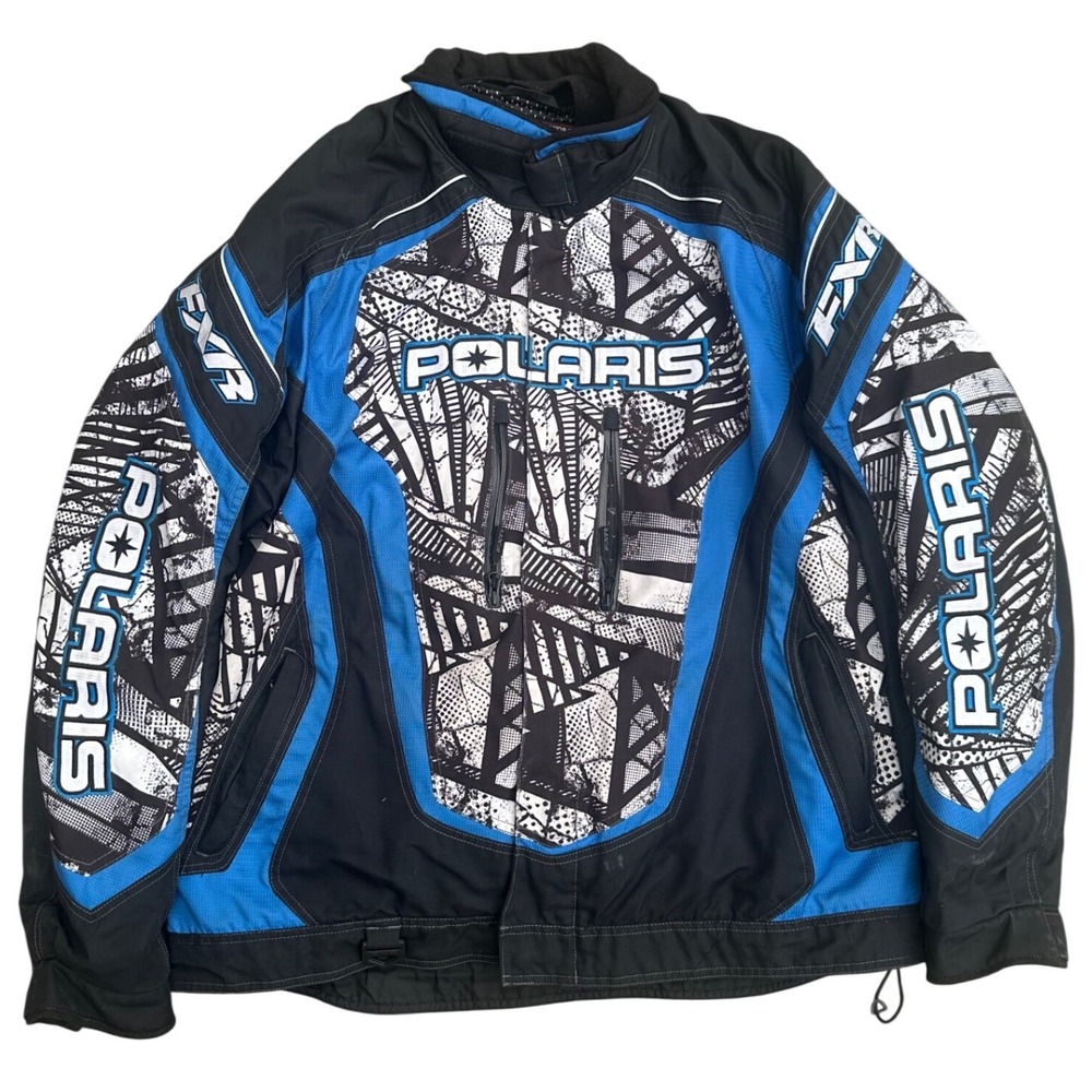 FXR Polaris Throttle Jacket Liner Mens XL Blue Black White Snowmobile Racing